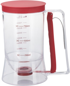 Teigportionierer, 900 ml, rot/transparent