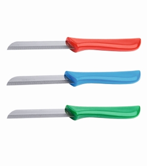 Küchenmesser glatt, Klinge 7 cm, gesamt 16 cm, aus Edelstahl 18/0 rot