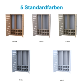 Liegepolsterschrank mit Vorhangschiene, mit Vorhang, Bettzeugfächer unten, für 10 Polster, B/H/T 125x210x65/71 cm