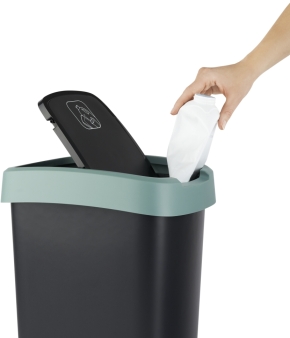 Schwingeimer TWIST, Kunststoff, 25 Liter, L/B/H 33,3 x 25,5 x 47,6 cm, Deckel Anthrazit
