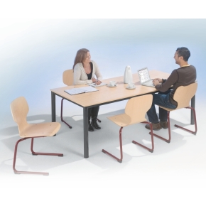 Tischserie FLEXIBEL Quadrattisch, mit Rund- oder Quadratrohrgestell, Tischhöhe 72 cm