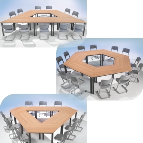 Tischserie FLEXIBEL Quadrattisch, mit Rund- oder Quadratrohrgestell, Tischhöhe 72 cm