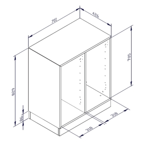 qickly® Regal, 2 Ordnerhöhen, 16 kleine ErgoTray-Boxen - B/H/T: 70,1×74,3×42,6 cm