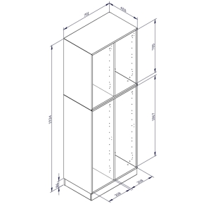 qickly® Schrank, 5 Ordnerhöhen, 3 Türen, 12 kleine ErgoTray-Boxen - B/H/T: 70,1×176×42,6 cm