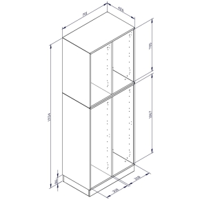 qickly® Schrank, 5 Ordnerhöhen, 3 Türen, 6 große ErgoTray-Boxen - B/H/T: 70,1×176×42,6 cm