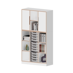 qickly® Schrank, 5 Ordnerhöhen, 2 Türen, 12 kleine ErgoTray-Boxen - B/H/T: 104,2×176×42,6 cm