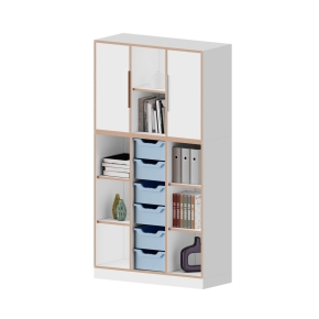 qickly® Schrank, 5 Ordnerhöhen, 2 Türen, 6 große ErgoTray-Boxen - B/H/T: 104,2×176×42,6 cm