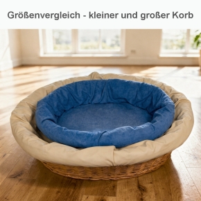 Schlafkorb groß, Matratze integriert, Kunstlederbezug, Liegefläche 90 x 65 cm