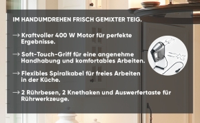 Severin Handmixer, 400 W, mit Soft-Touch Griff, grau-metallic / schwarz