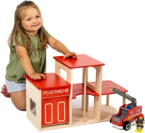 Feuerwache aus Holz, 57 x 27 x 36 cm