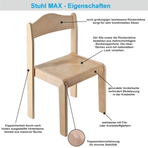 Stapelstuhl Max mit Fußbank