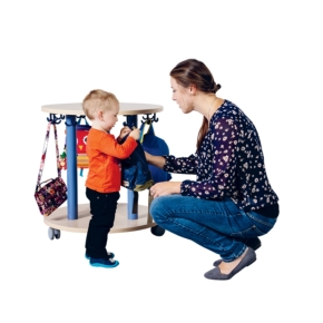 Taschenwagen rund mit 12 Dreifachhaken, Ø 70 cm, mit und ohne Aufsatz