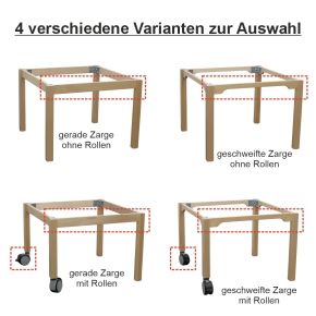 Trapez-Tisch 120 x 60 x 60 cm, Tischplatte aus HPL Buche natur (Tischhöhe 42 - 76 cm)