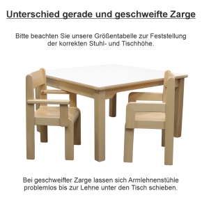 Trapez-Tisch 120 x 60 x 60 cm, Tischplatte aus HPL Buche natur (Tischhöhe 42 - 76 cm)
