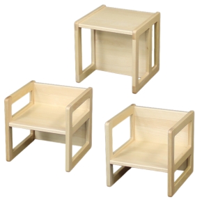 Verwandlungs-Bank mit 3 Sitzhöhen und Tischfunktion in einem